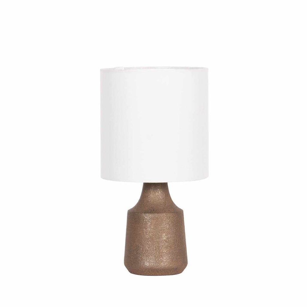 Kumlu Ribbed Ceramic White Table Lamp