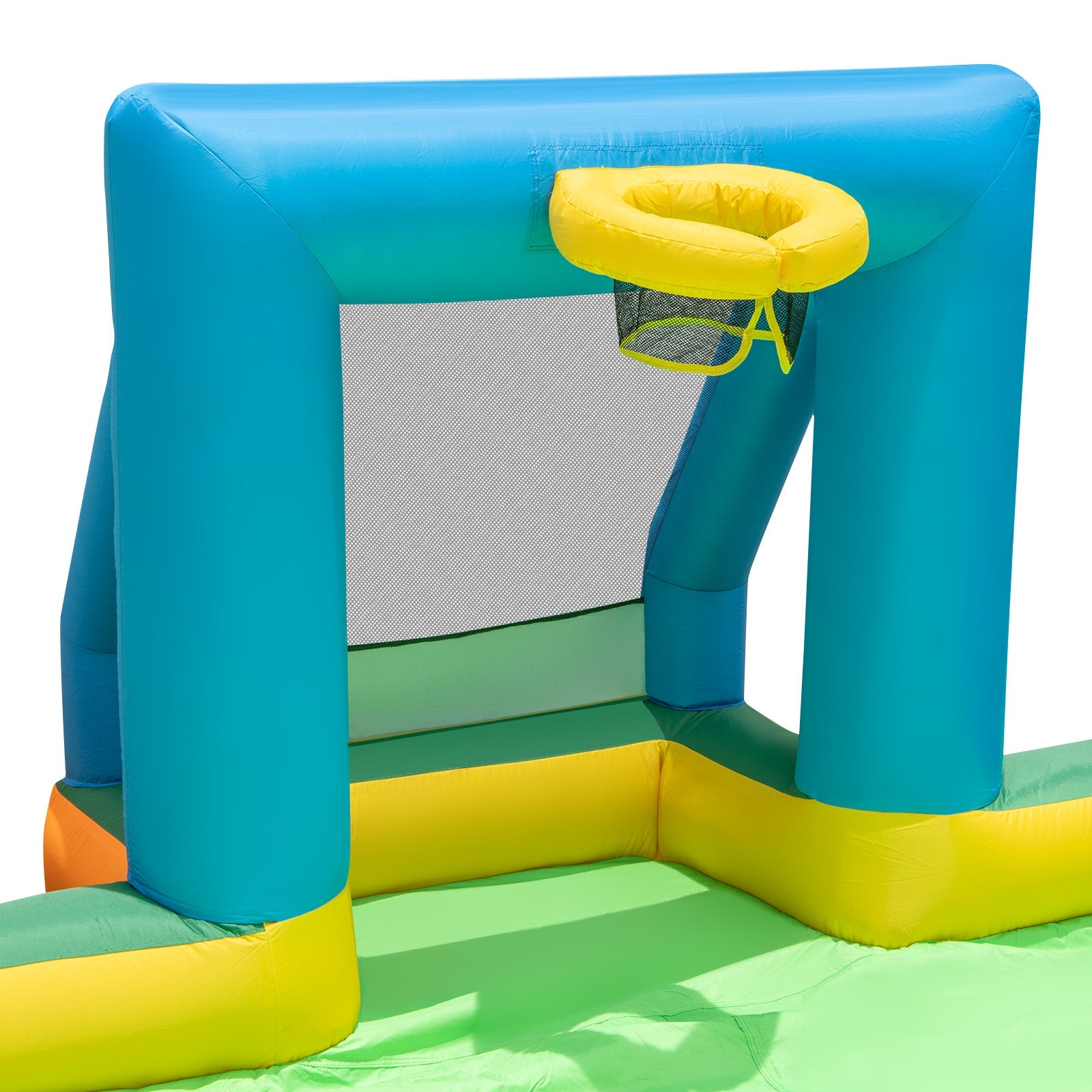 Kids Inflatable Water Slide with 2 Long Slides and 2 Soccer Gates with 1100W Blower