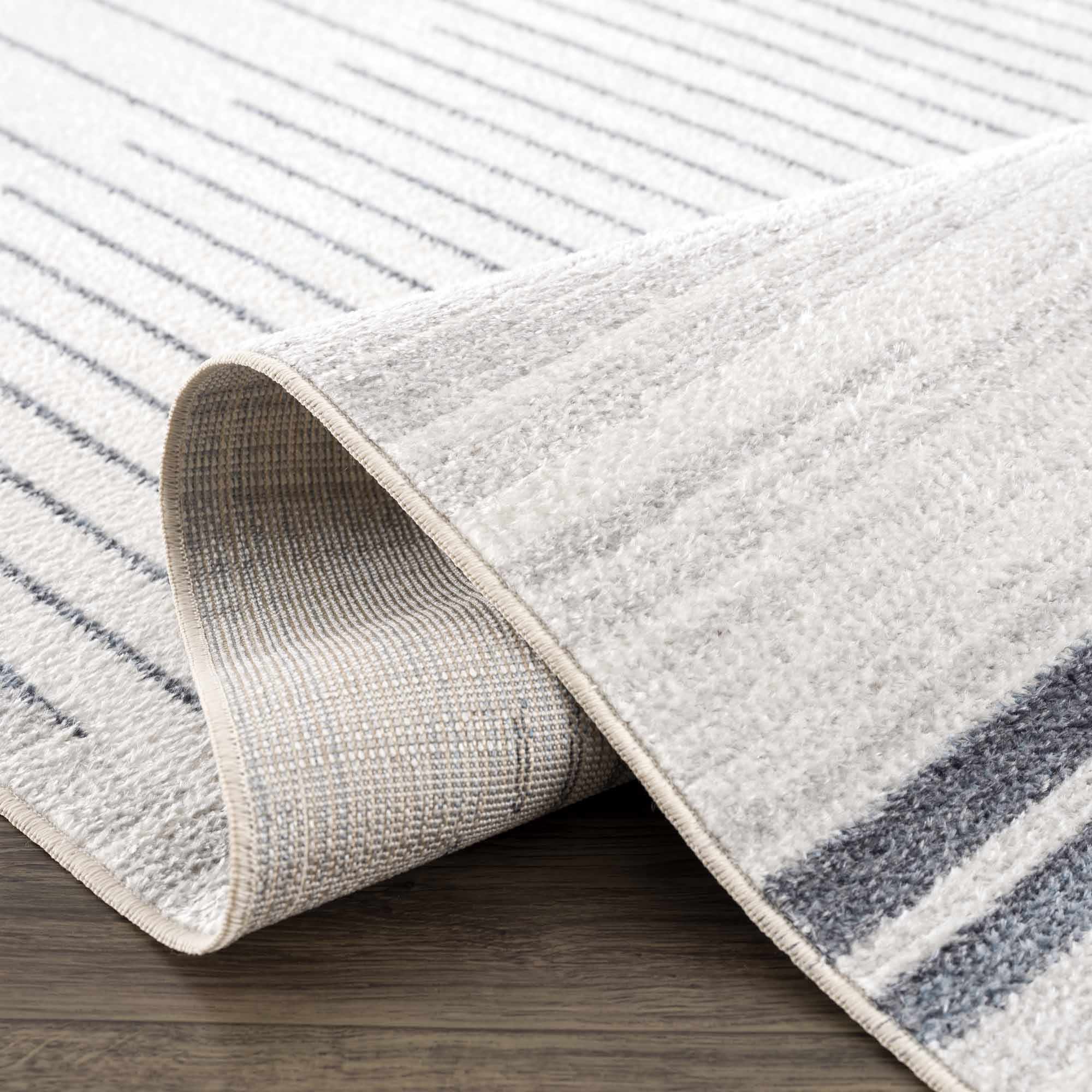 Thad Medium Gray Washable Area Rug