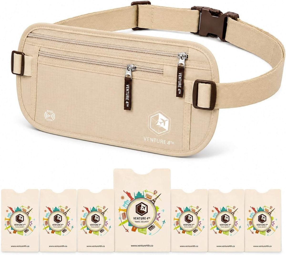 Travel Money Belt + RFID Sleeves