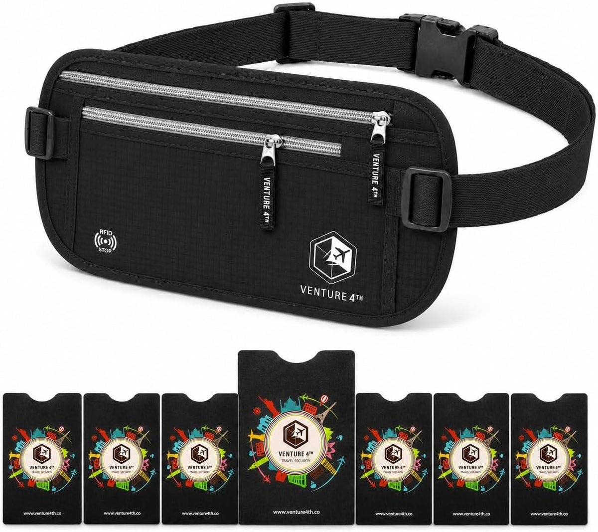 Travel Money Belt + RFID Sleeves