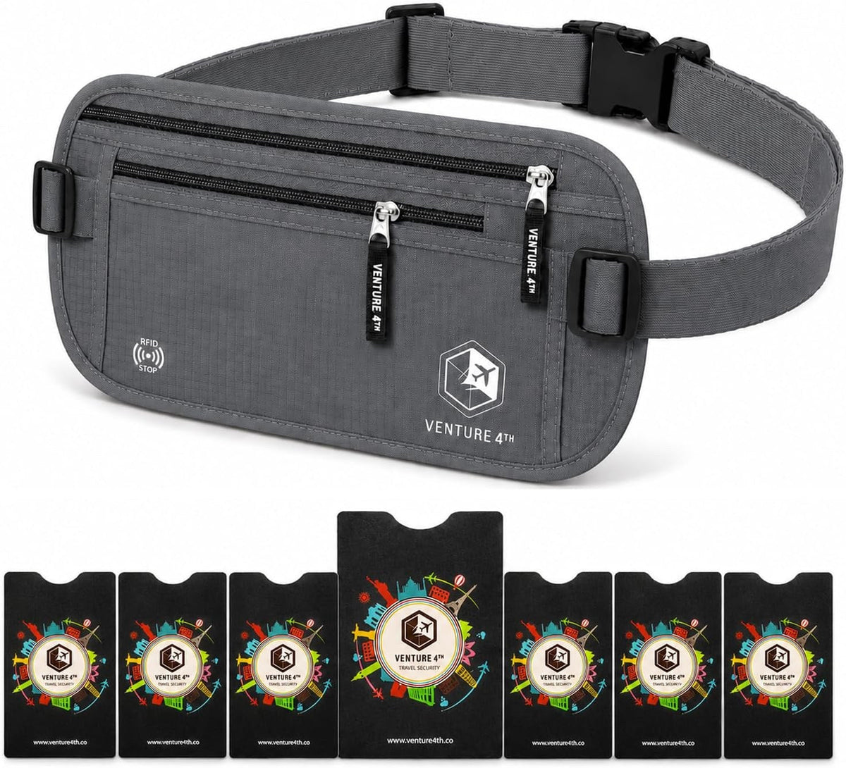 Travel Money Belt + RFID Sleeves