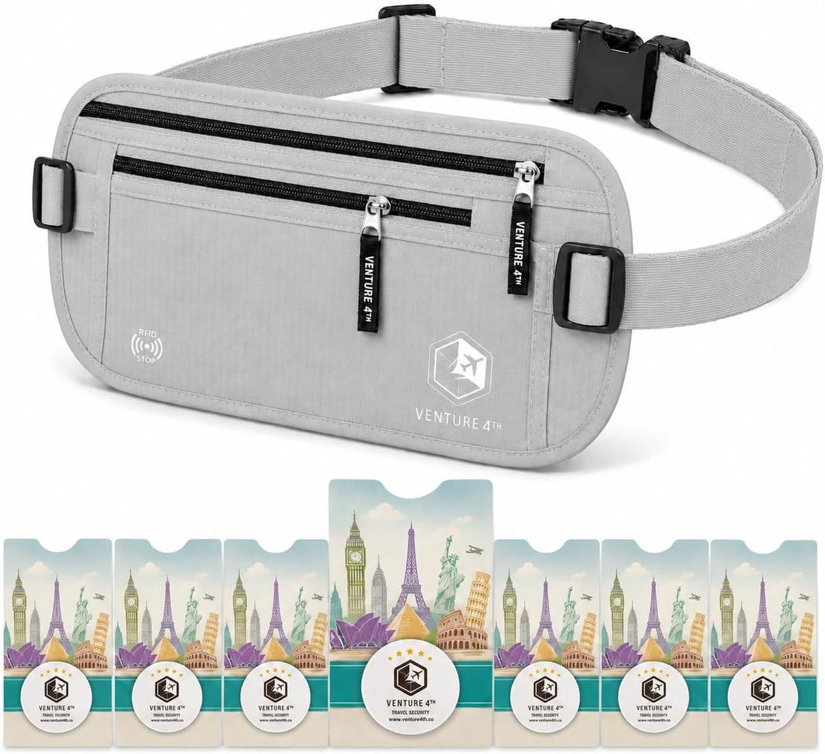 Travel Money Belt + RFID Sleeves