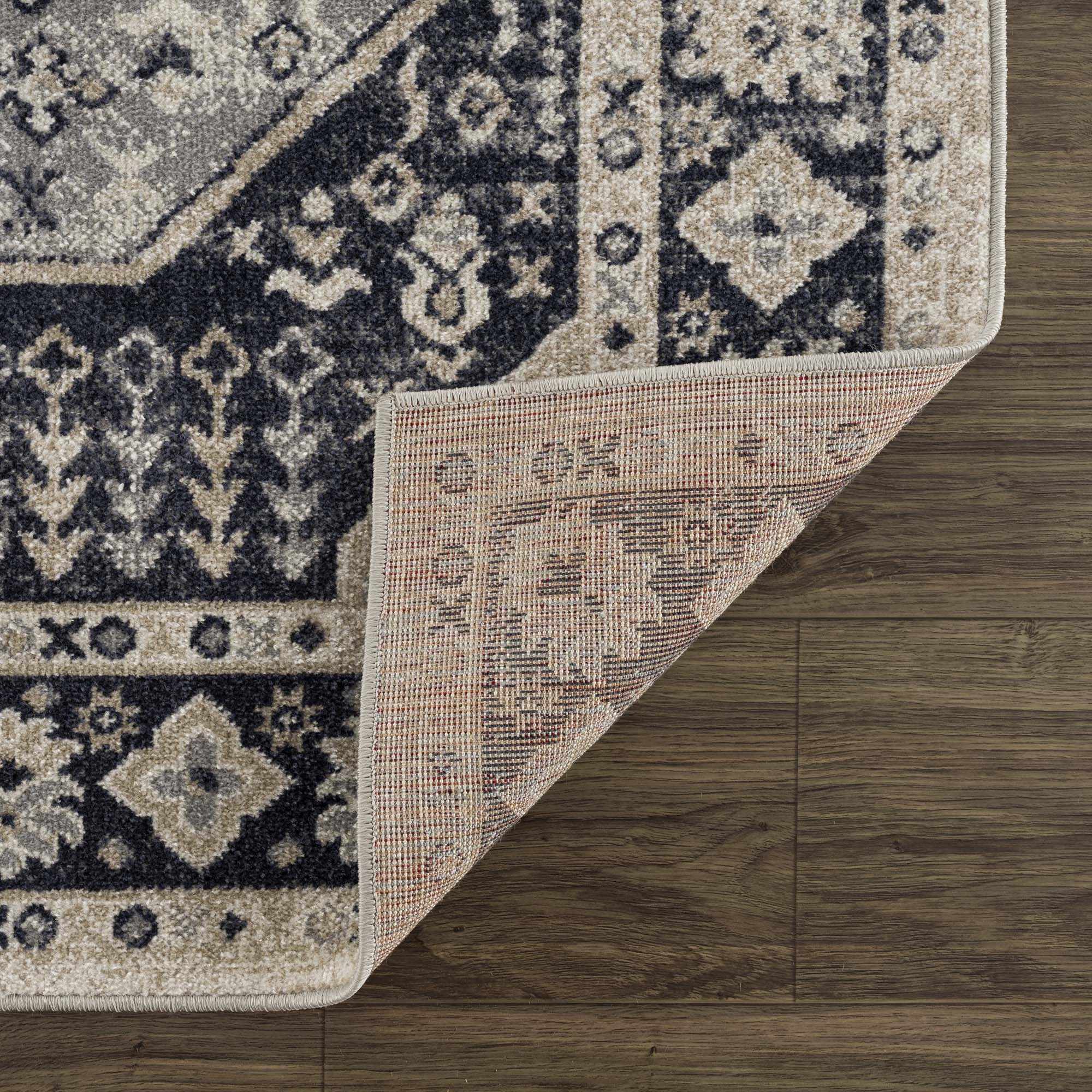 Cabacungan Cream & Gray Washable Area Rug - Clearance