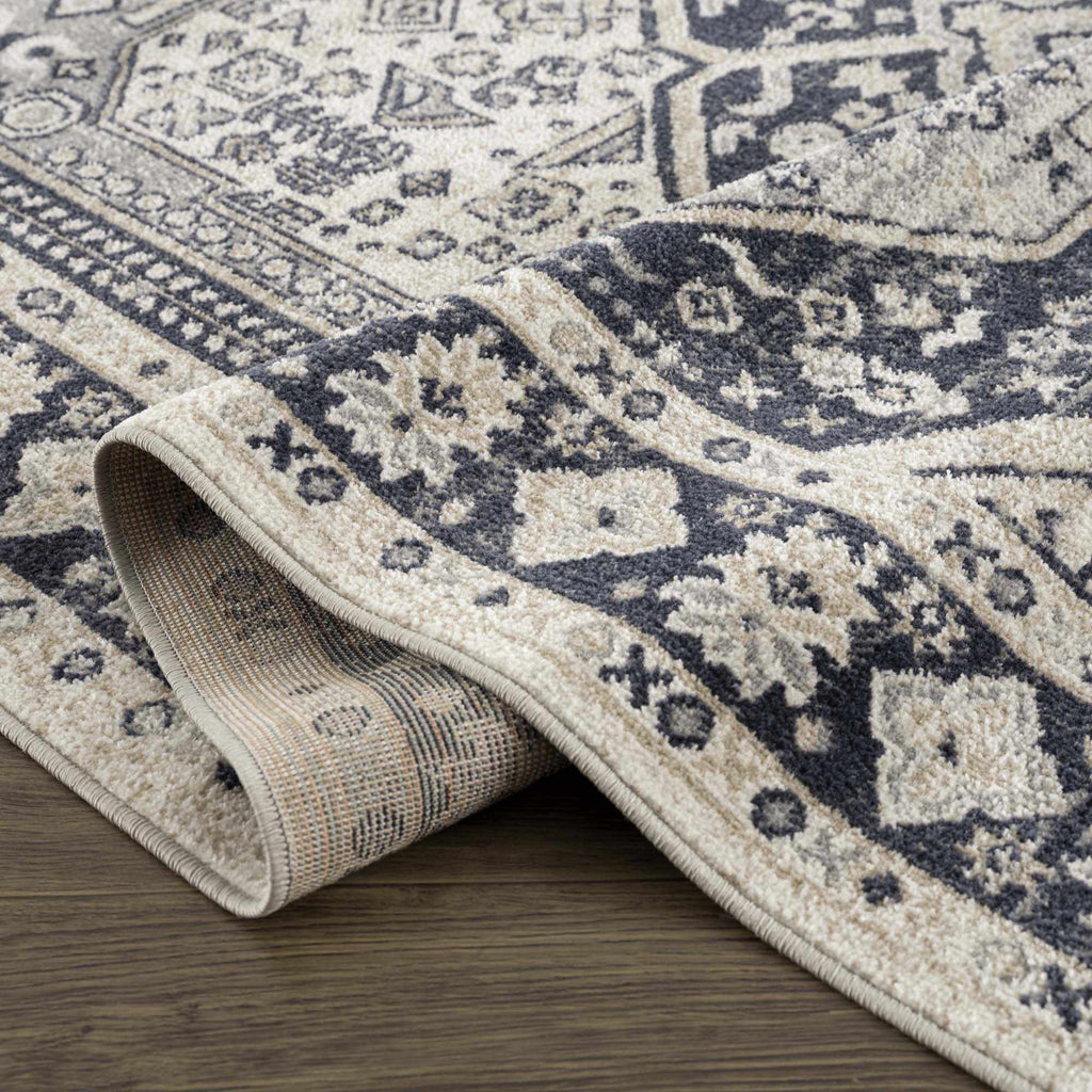 Cabacungan Cream & Gray Washable Area Rug - Clearance