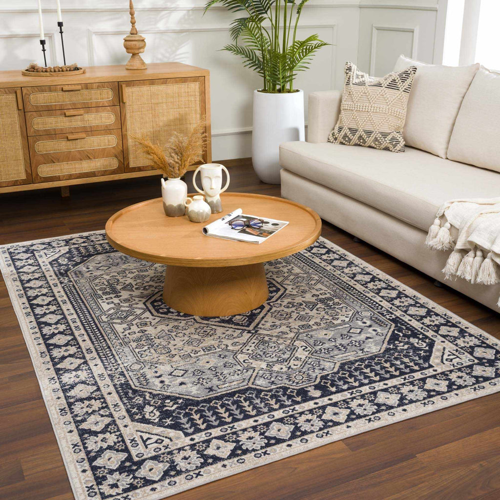 Cabacungan Cream & Gray Washable Area Rug - Clearance