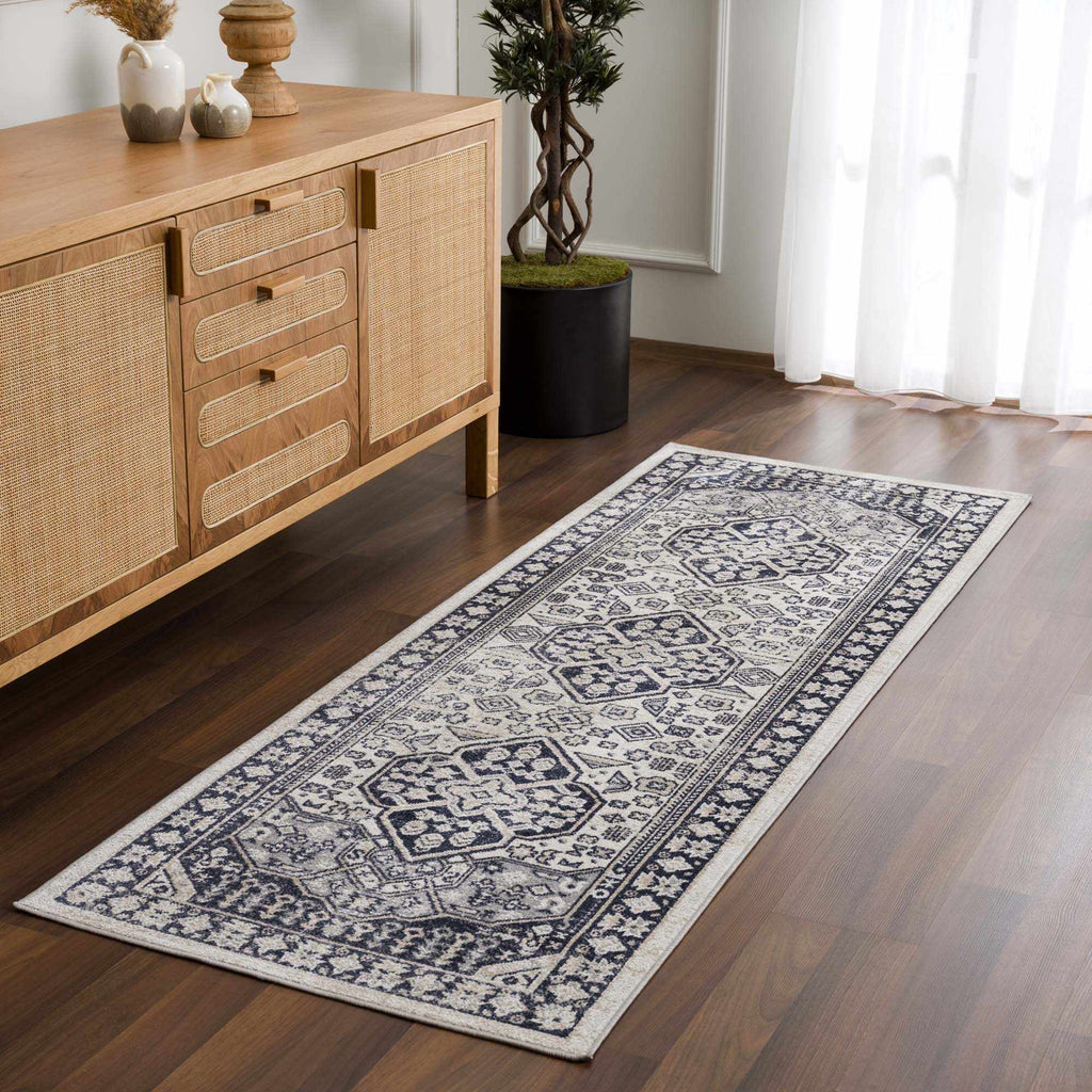 Cabacungan Cream & Gray Washable Area Rug - Clearance