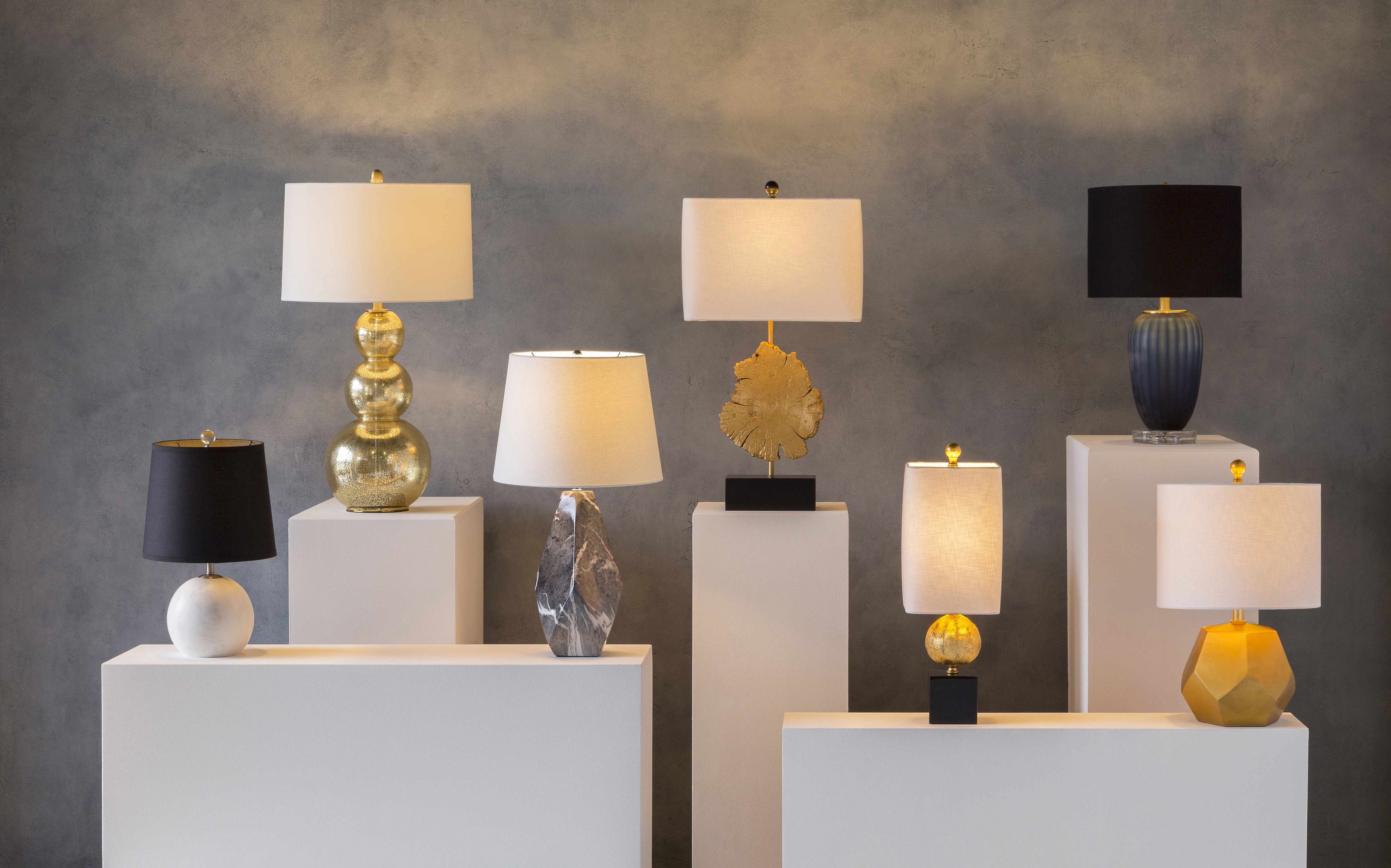Coleford Gold Geometric Table Lamp - Clearance