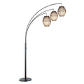 Modern Mid-Century Bohemian 82-inch Arch Floor Lamp with 3 Barrel Lights