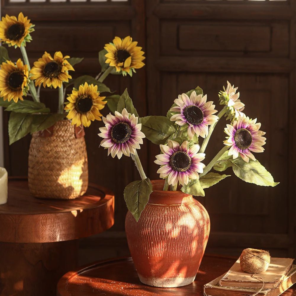 One-Head Artificial Sunflower Stem 19.7" Tall