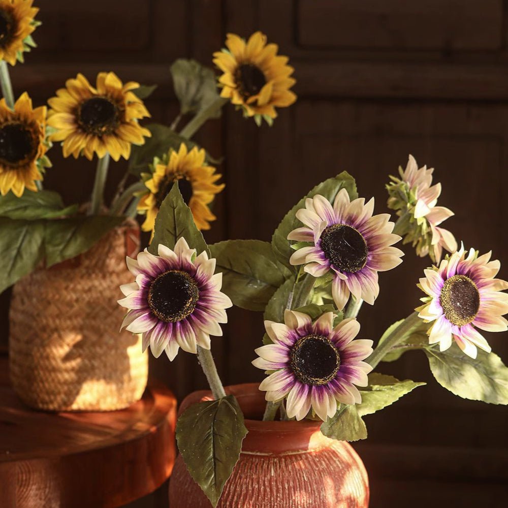 One-Head Artificial Sunflower Stem 19.7" Tall