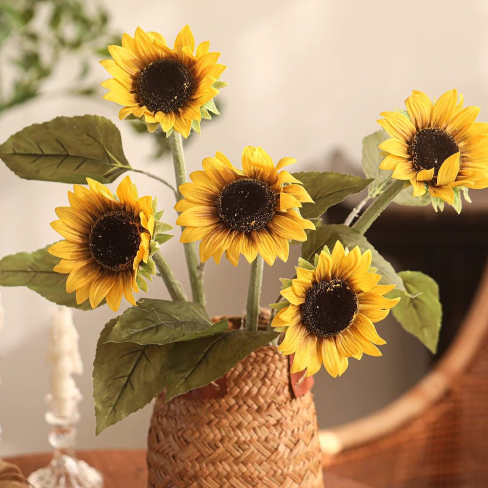 One-Head Artificial Sunflower Stem 19.7" Tall