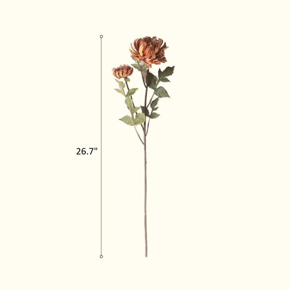 Two-Head Seattle Dahlia Flower Stem 26.7" Tall