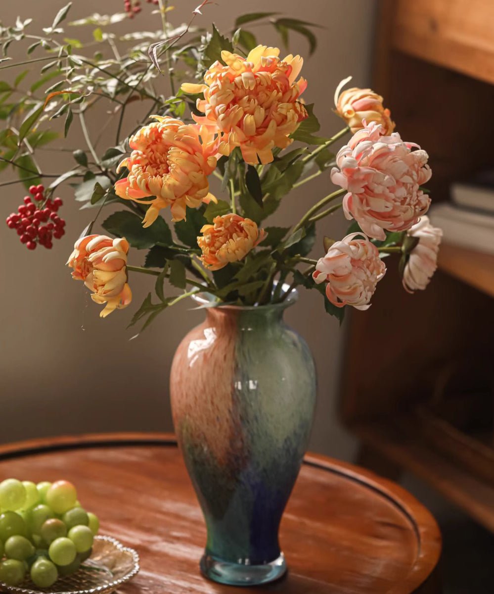 Three-Head Seattle Dahlia Flower Stem 30.7" Tall