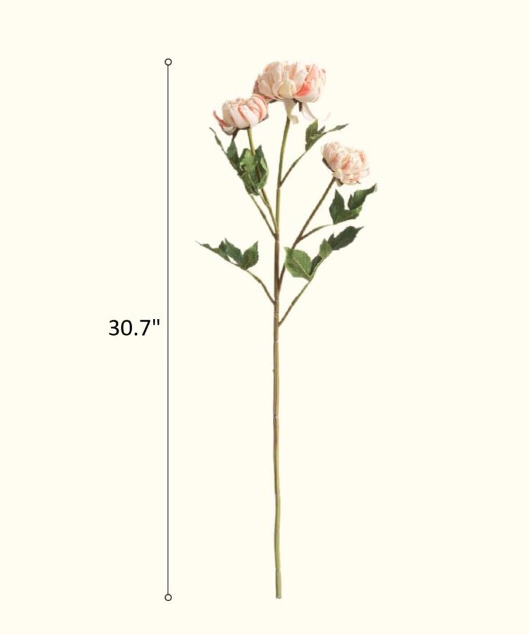 Three-Head Seattle Dahlia Flower Stem 30.7" Tall