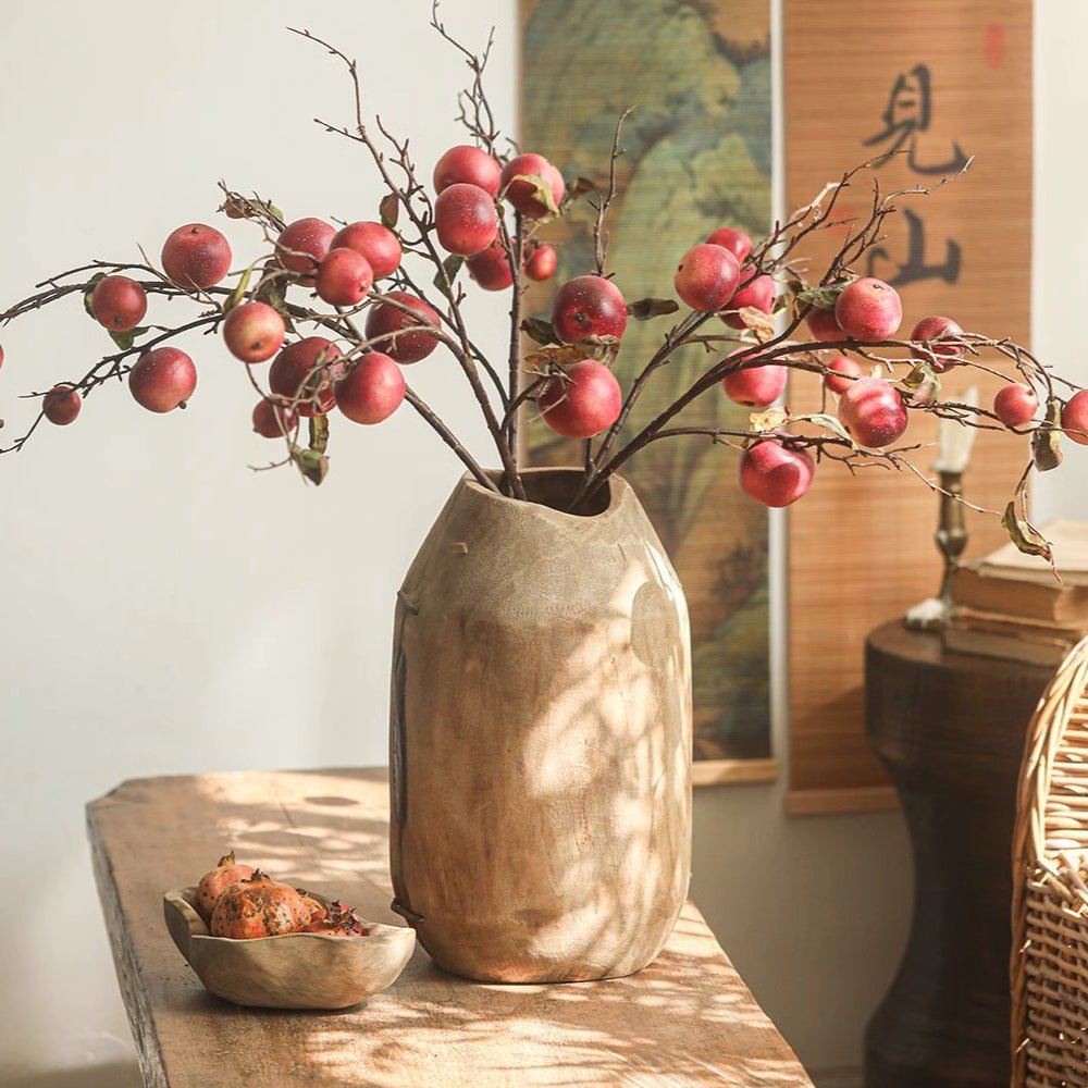 Faux Red Apple Branch Stem 36" Tall