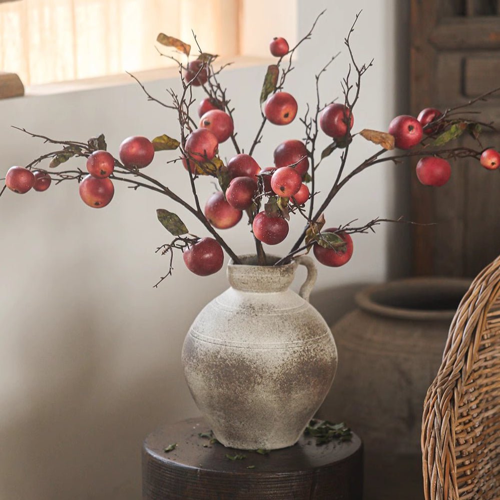 Faux Red Apple Branch Stem 36" Tall