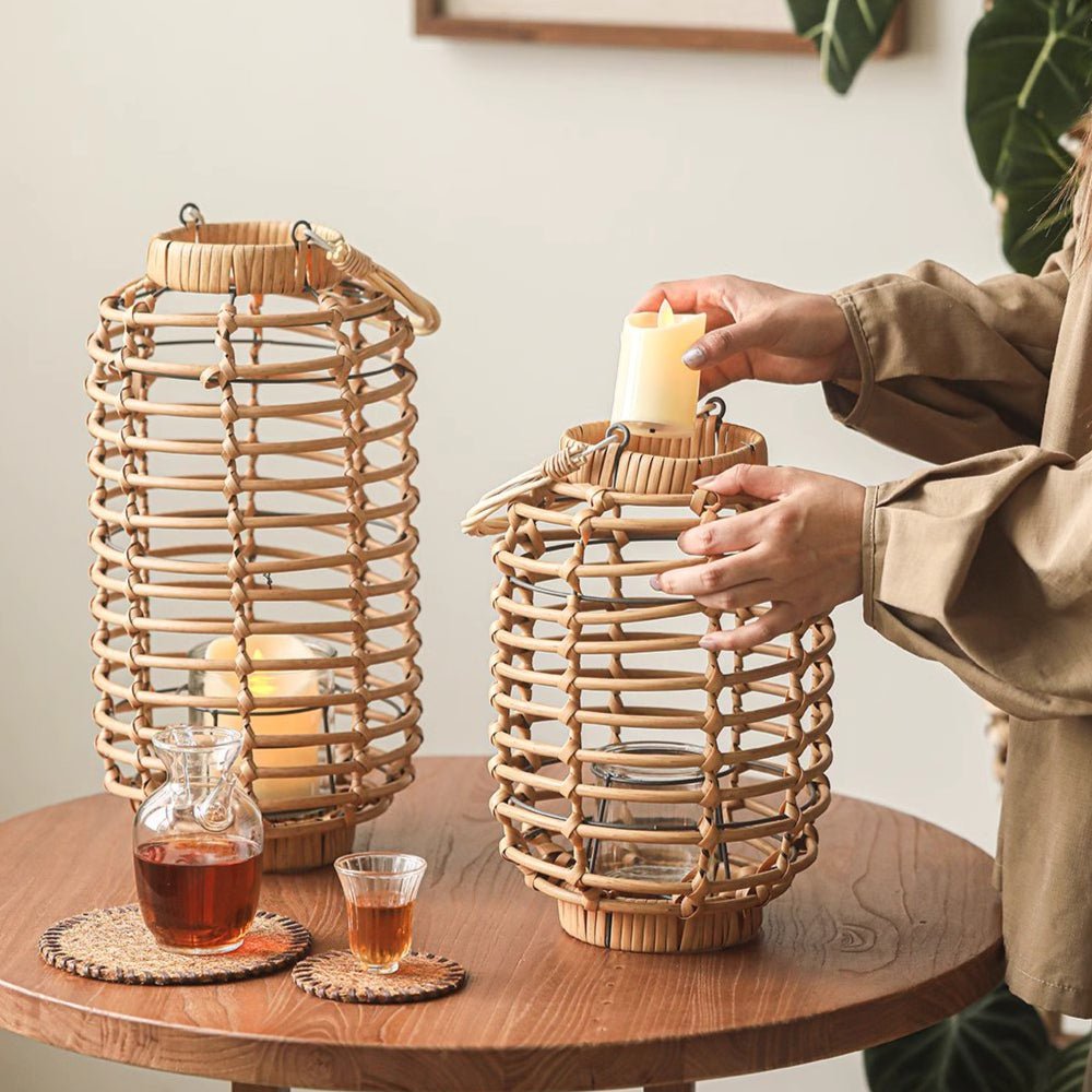 Decorative Bamboo Woven Lantern Holder