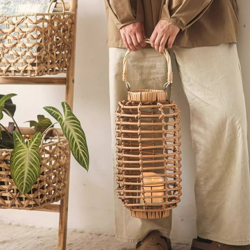 Decorative Bamboo Woven Lantern Holder