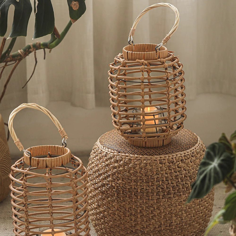 Decorative Bamboo Woven Lantern Holder