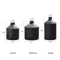 Black Wooden Vase Narrow Neck Decorative Bottle