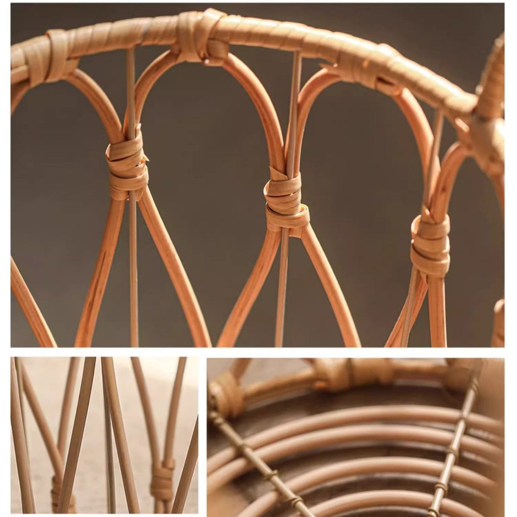 Bohemian Open-Weave Rattan Basket