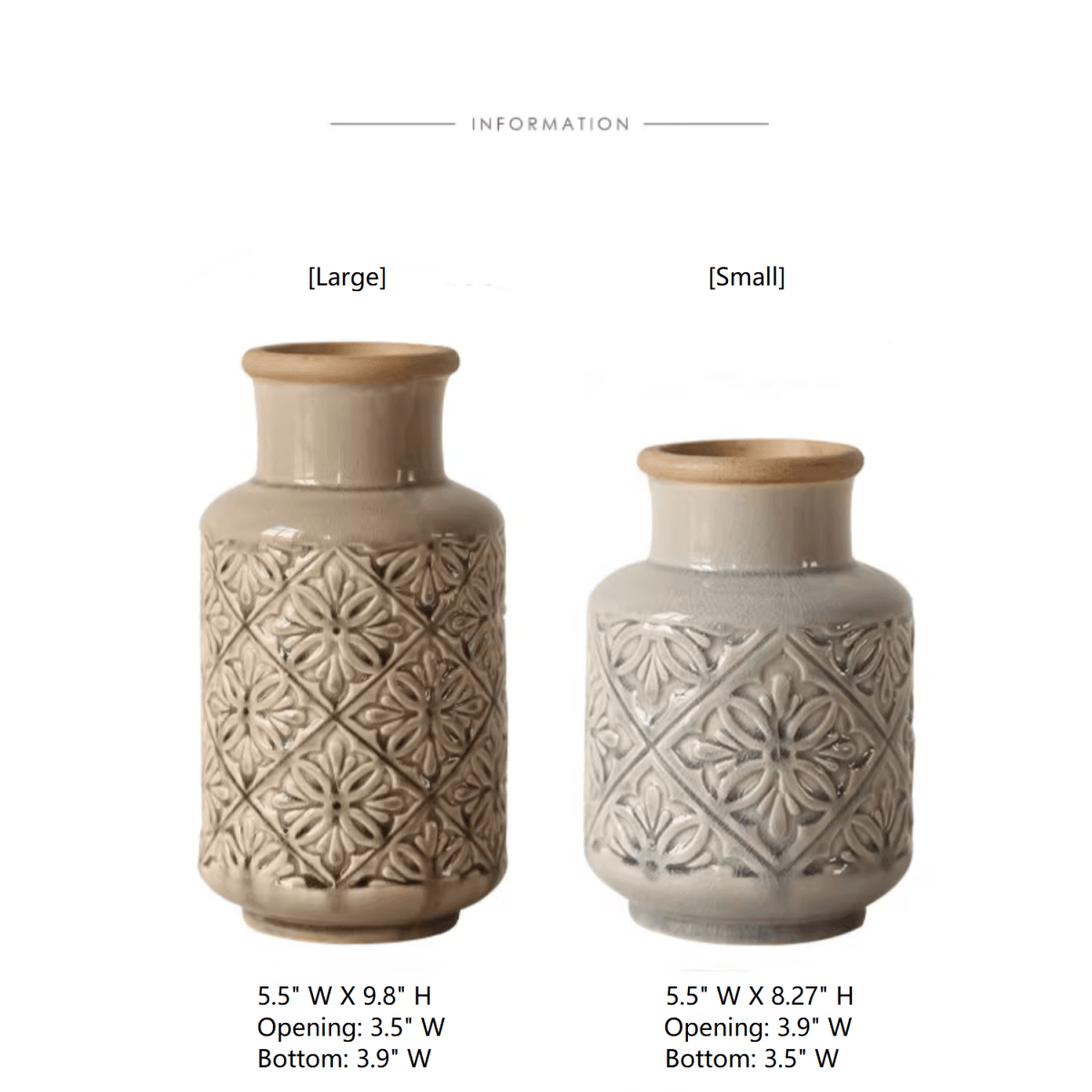 Domino Embossed Pattern Vase