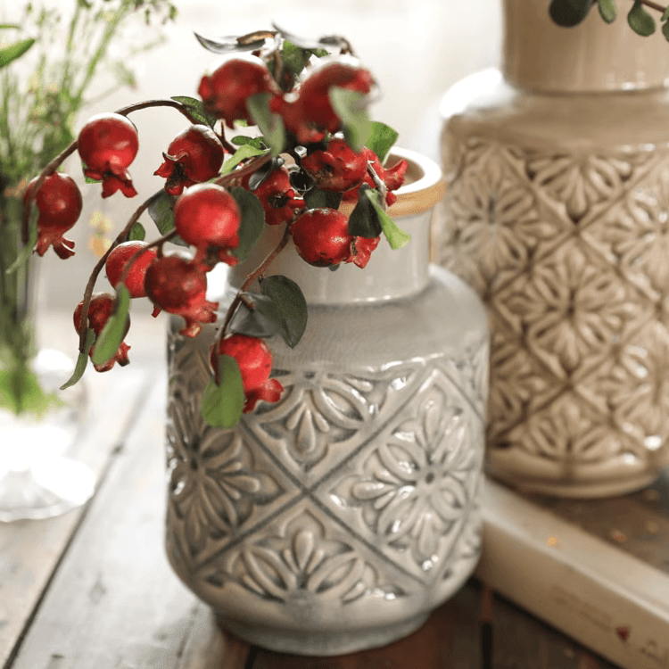 Domino Embossed Pattern Vase