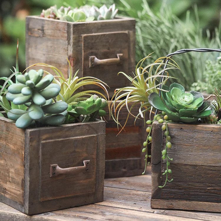 Farmhouse Wooden Box for Succulents or Flowers
