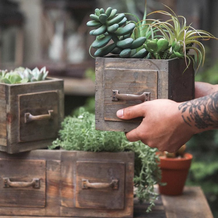 Farmhouse Wooden Box for Succulents or Flowers