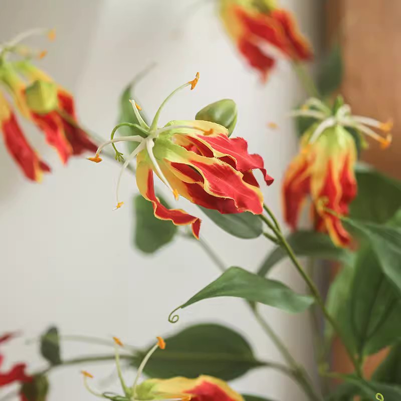 Faux Fire Lily Stem 31.9" Tall
