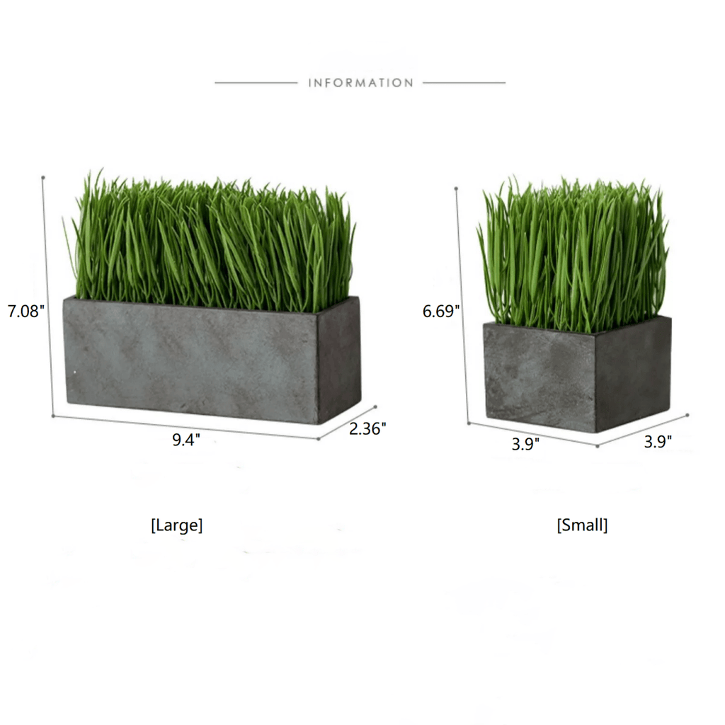 Faux Grass in Black Pot