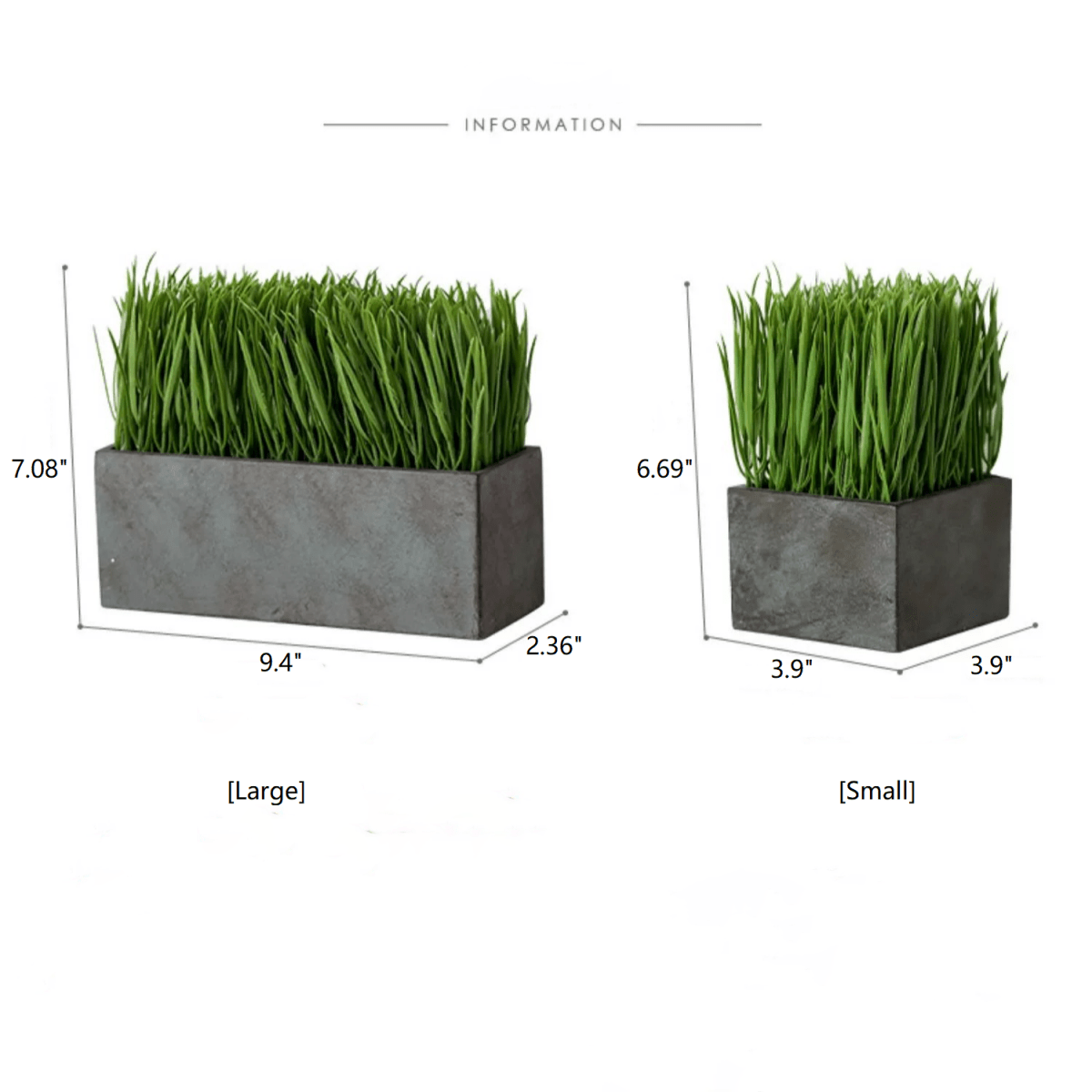 Faux Grass in Black Pot
