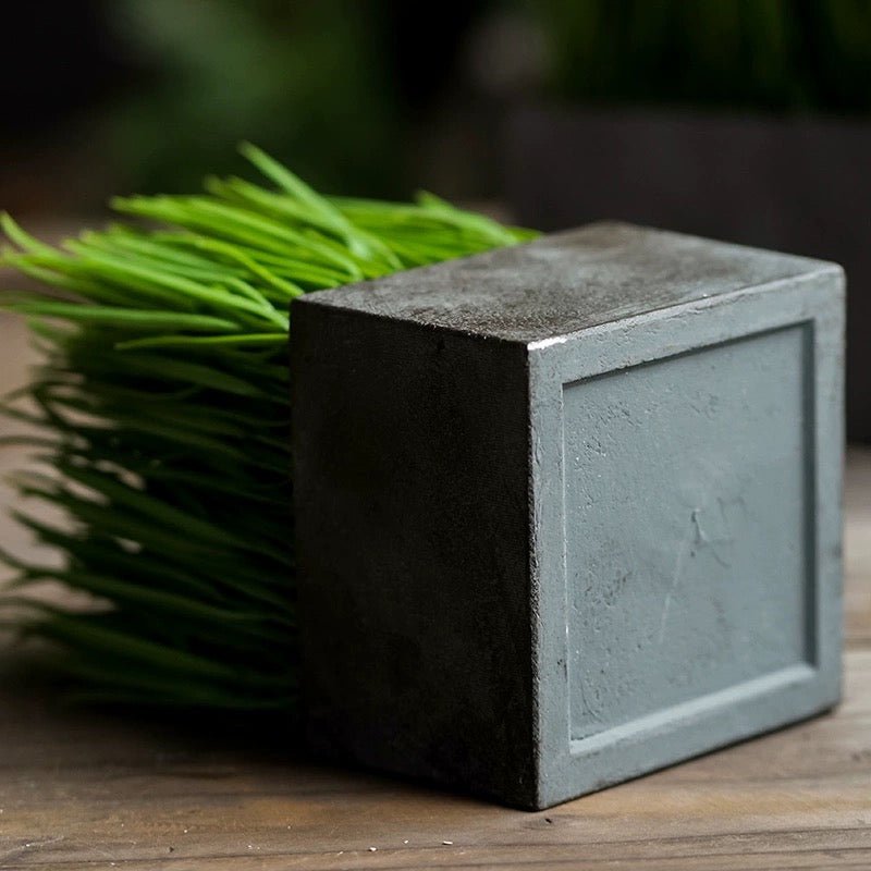 Faux Grass in Black Pot
