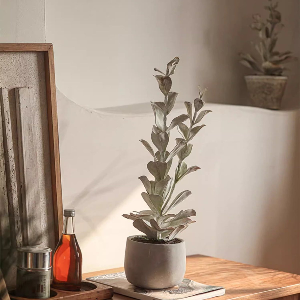 Realistic Green Plant in Ceramic Pot