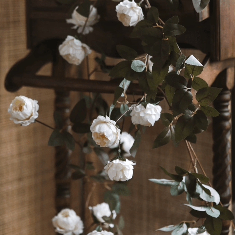 Artificial Small Peony Flower Vine 65" Long
