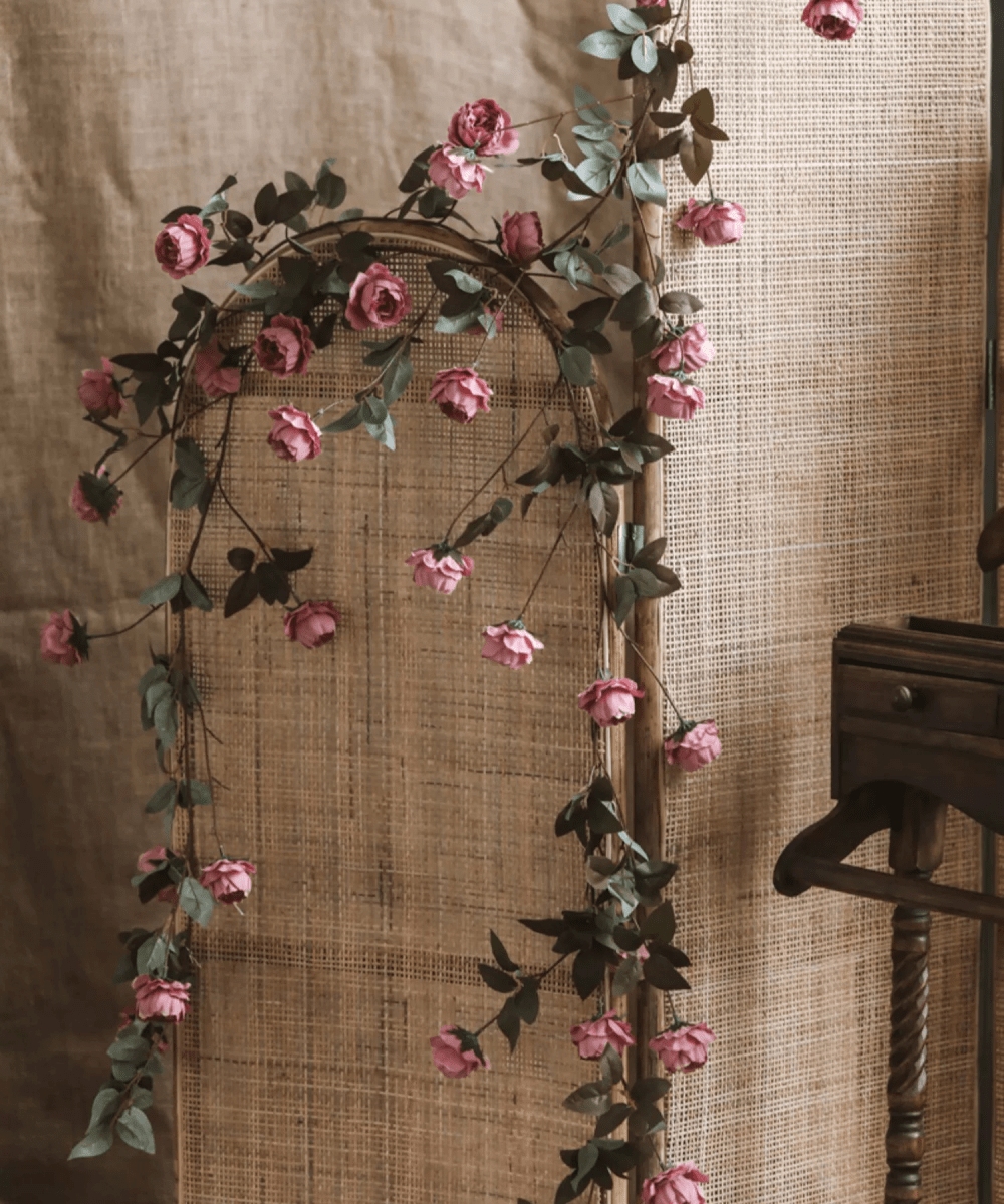 Artificial Small Peony Flower Vine 65" Long