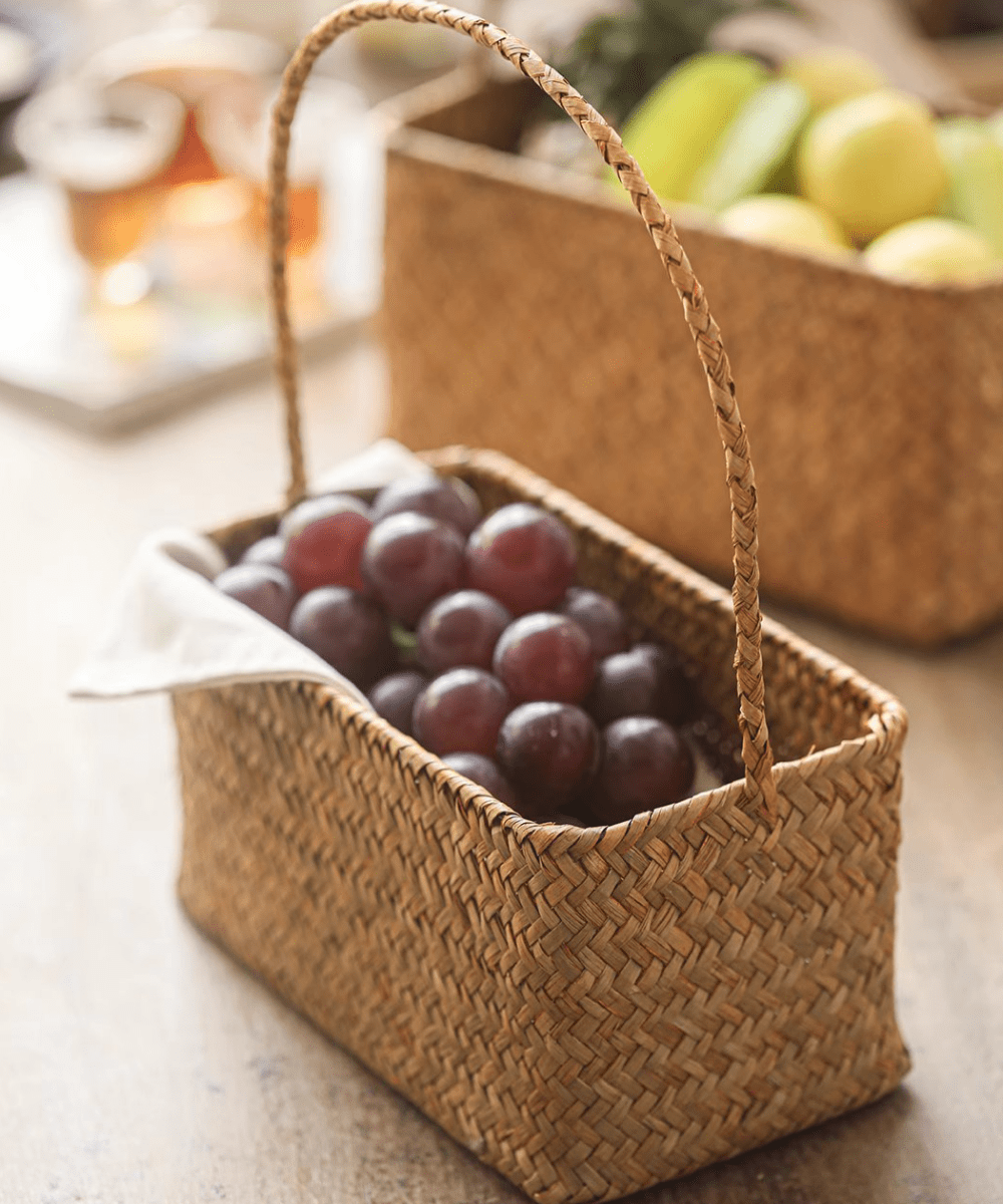 Rectangular Woven Carry Basket Organizer