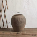 Round Earthenware Brown Pot