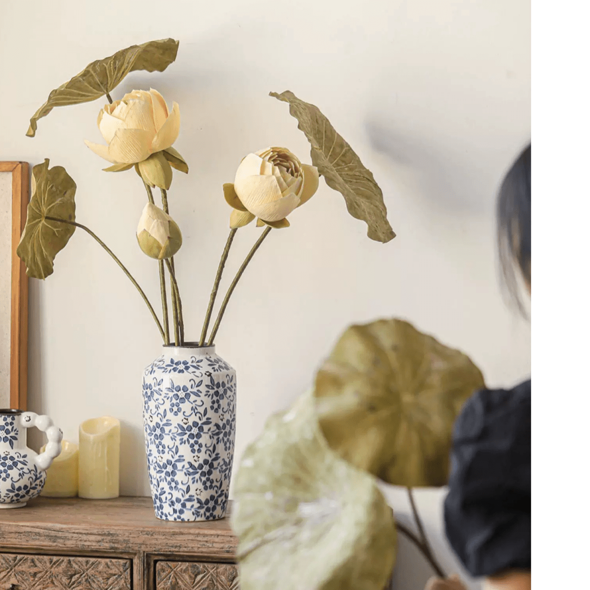 Artificial Rustic Lotus Stem