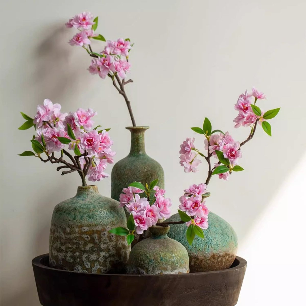 Small Peach Blossom Flower Stem 16.5" Tall