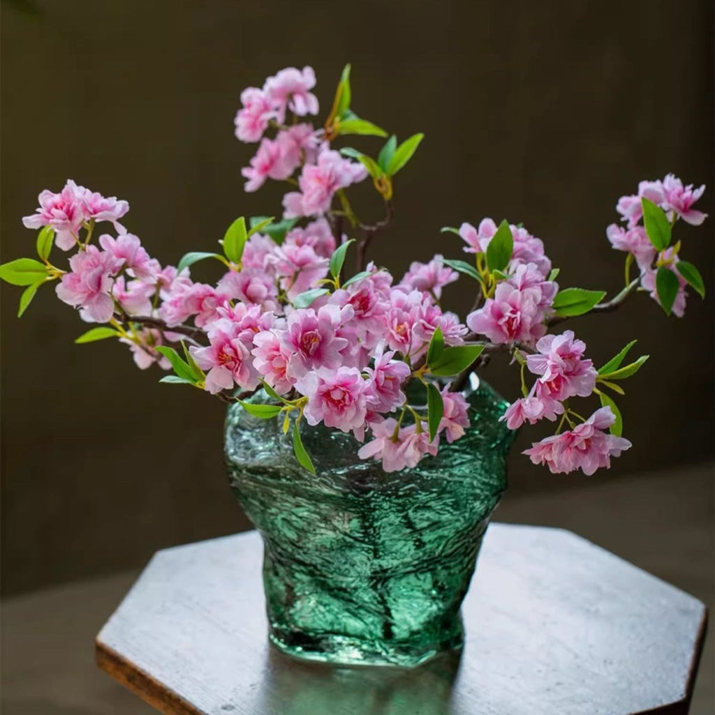 Small Peach Blossom Flower Stem 16.5" Tall