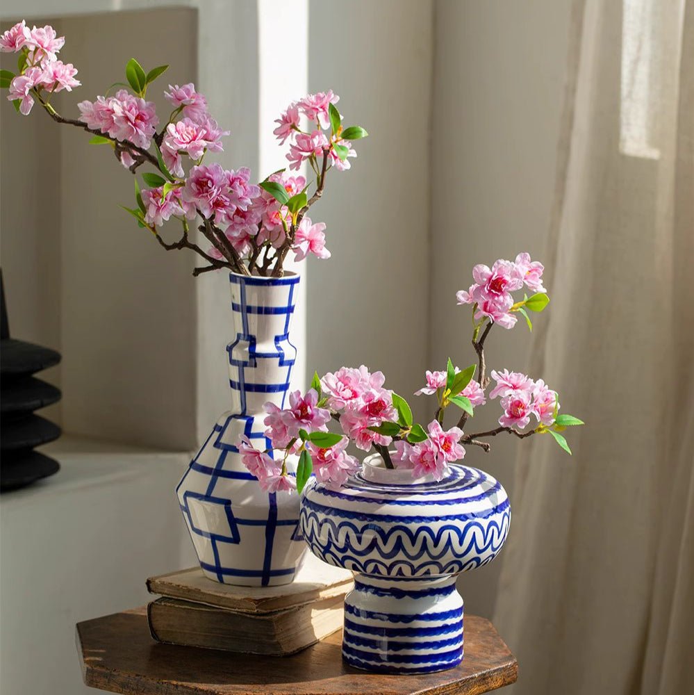 Small Peach Blossom Flower Stem 16.5" Tall