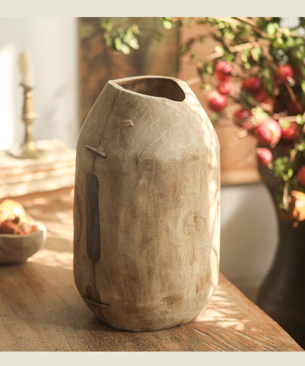 Homestead Solid Wood Décor Vase