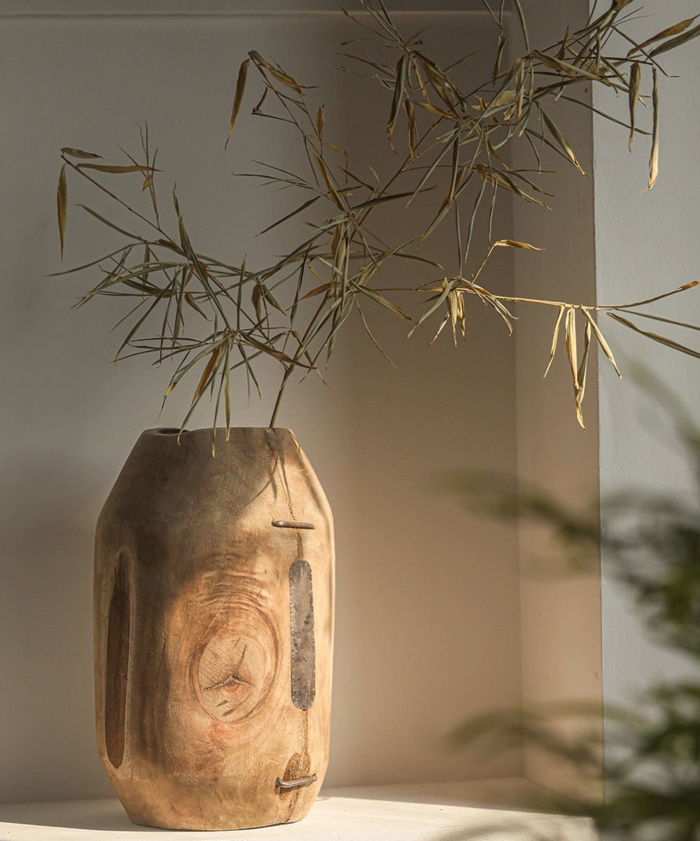 Homestead Solid Wood Décor Vase