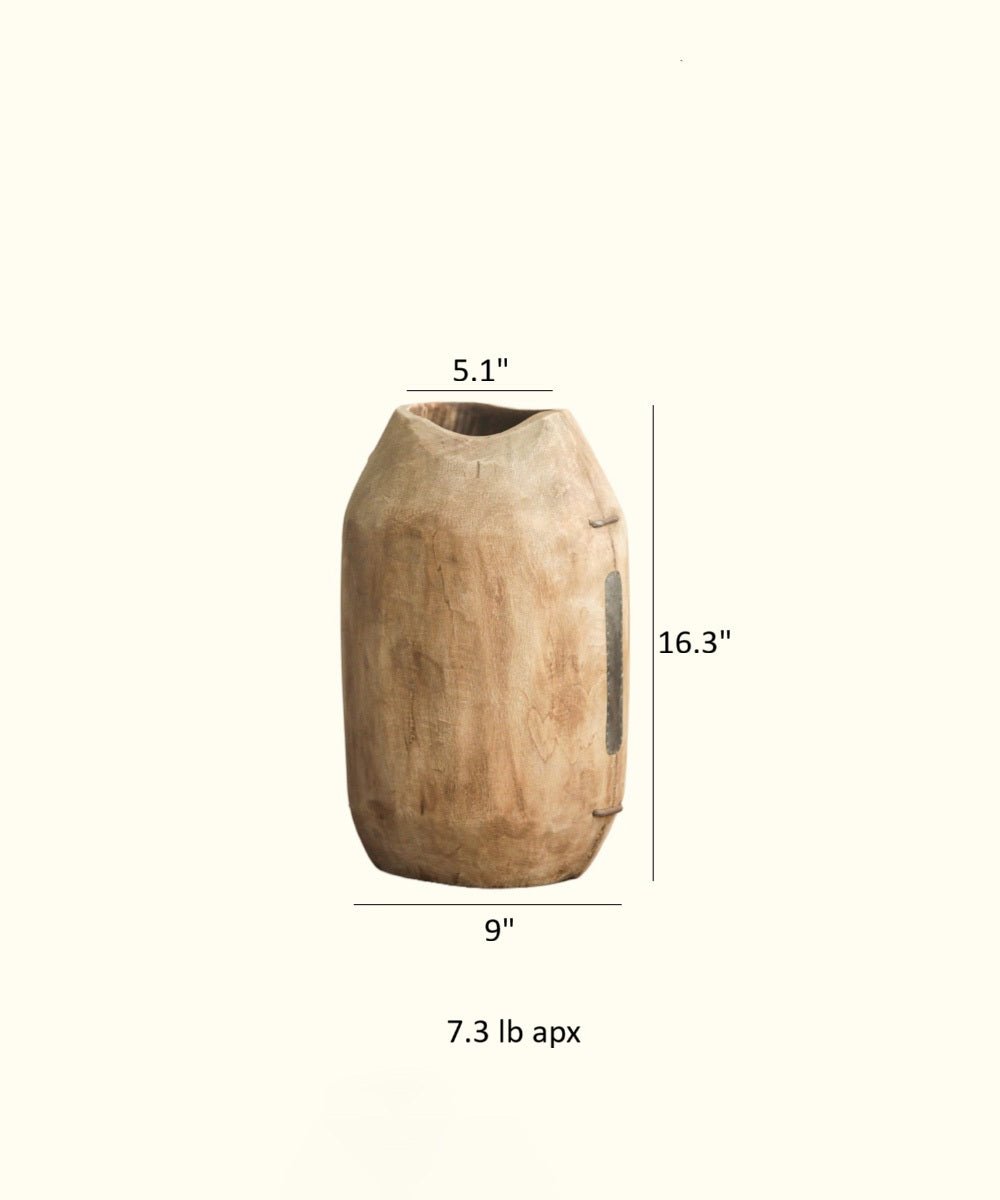 Homestead Solid Wood Décor Vase