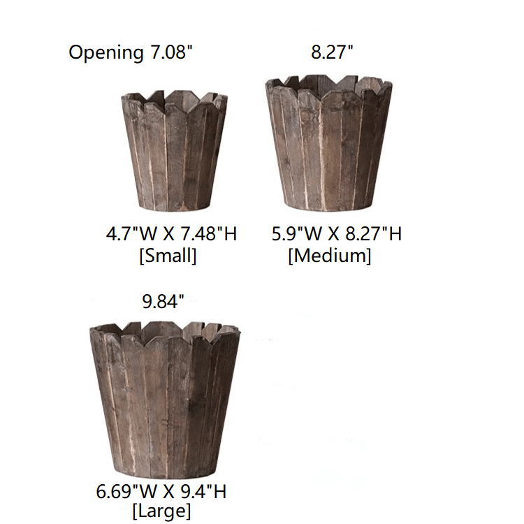 Spliced Solid Wood Planter Round