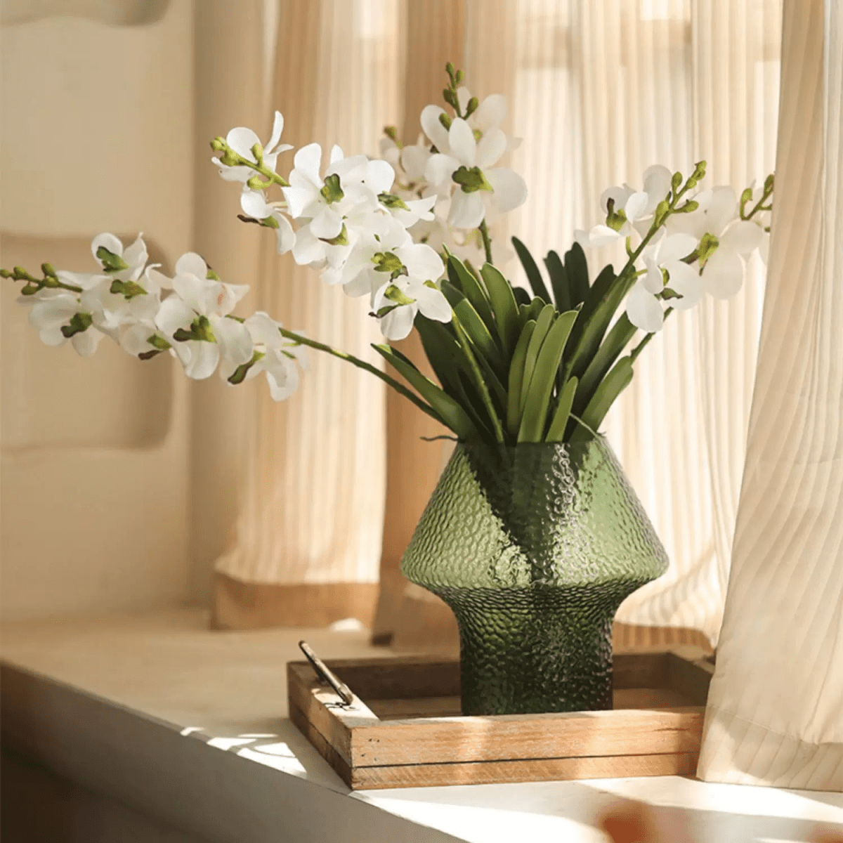 Faux Vanda Orchid Stem 24" Tall