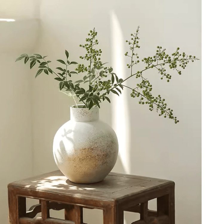 Watertight Coarse Round-Body Ceramic Vase