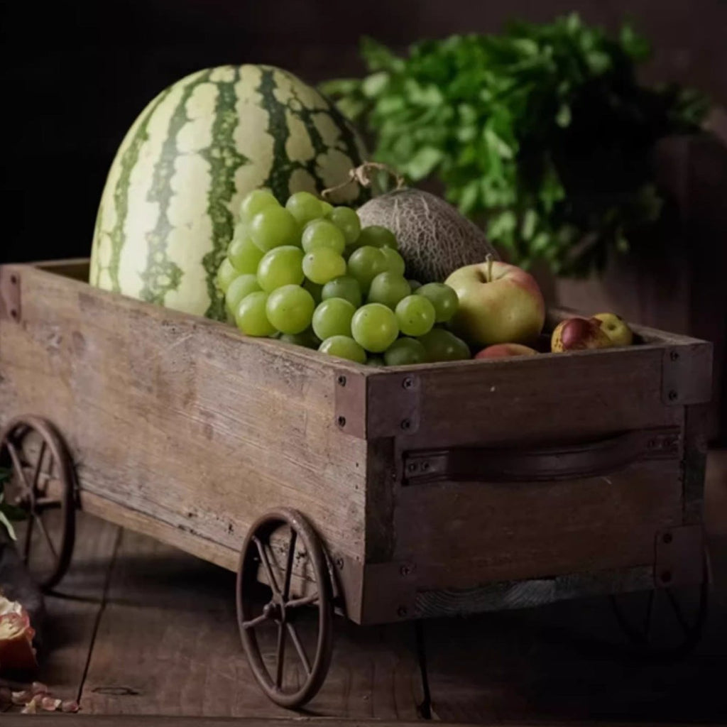 Wooden Wagon Planter Garden Flower Box